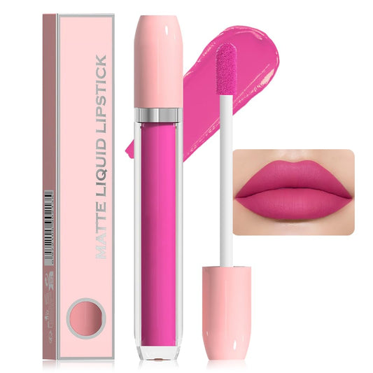 BINGBRUSH Super Matte Longwear No-Budge Stay On Smudge Proof Liquid Lipstick Long Lasting Makeup for Women,Highly Pigmented Color and Instant Shine, Cheeky