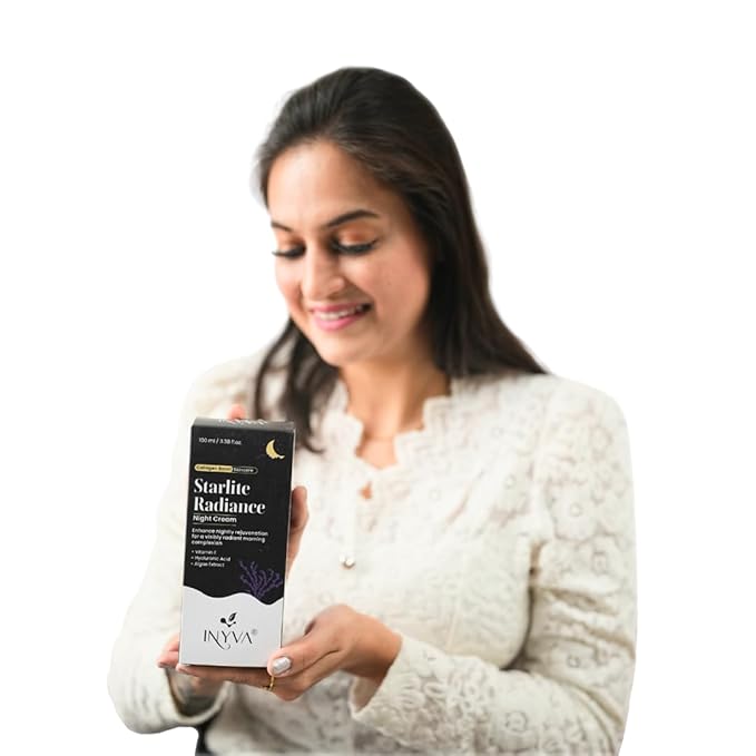 Starlite Radiance Night Cream | Intensive Hydration with Hyaluronic Acid, Vitamin E & Algae Extract | Anti-Aging & Revitalising | Deep Moisturizing for All Skin Types - 3.38 Oz