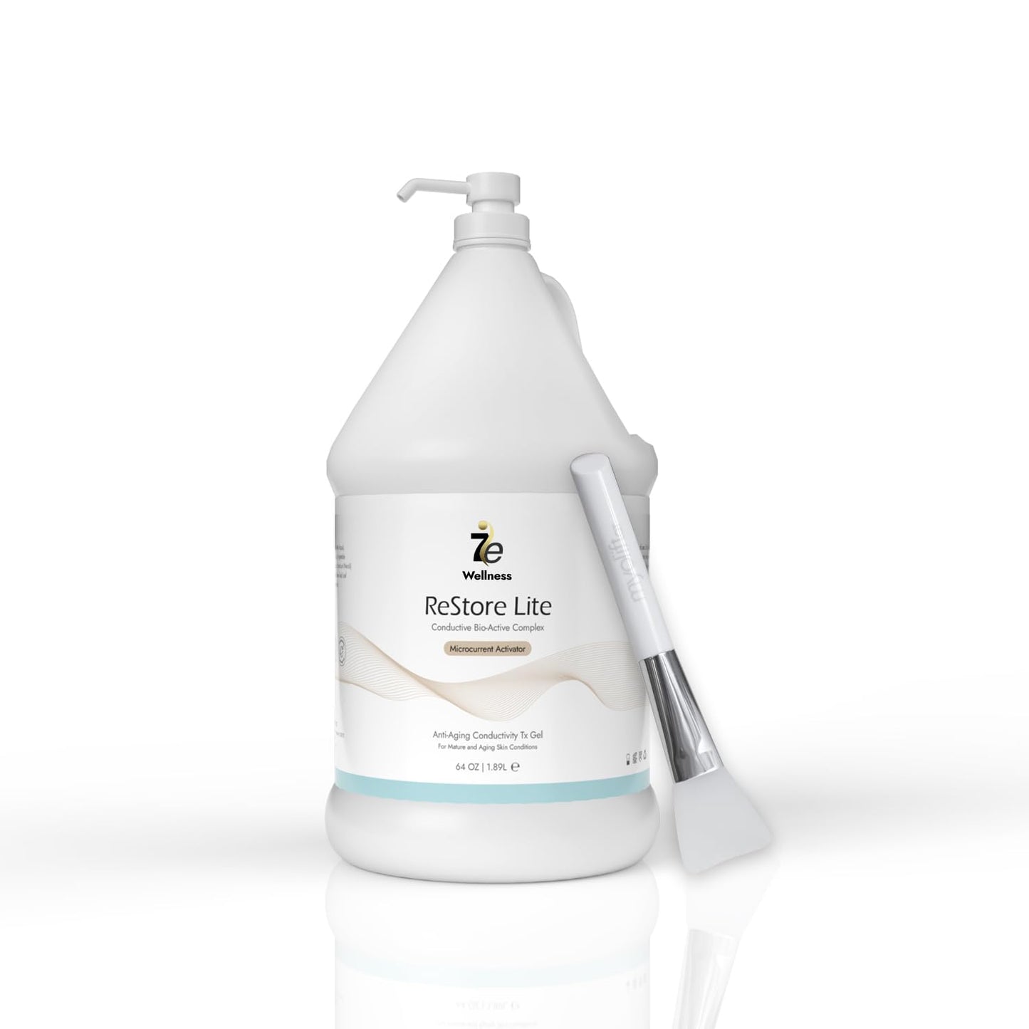 7eWellness Myolift Restore Lite Gel 64oz - Conductive Gel for Beauty & Skincare, Microcurrent, Face Mask Brush - 64oz / 2L