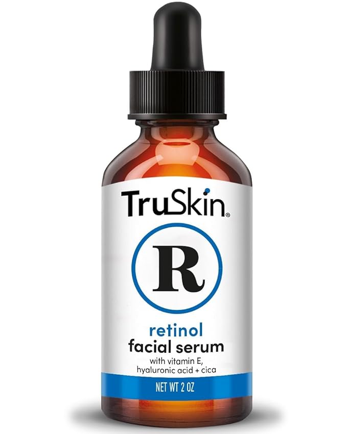 TruSkin Retinol Serum for Face – Gentle, Skin Friendly Anti-Aging Retinoid with Hyaluronic Acid, Cica & Vitamin E – Retinol Facial Serum for Smoother-Looking Skin & Improved Texture, 2 Fl Oz