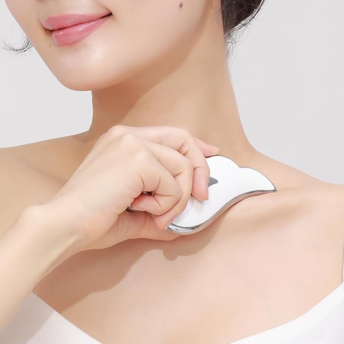 Contour Shot Facial 5-Zone Gua Sha and Roller, All-in-One Skincare Device