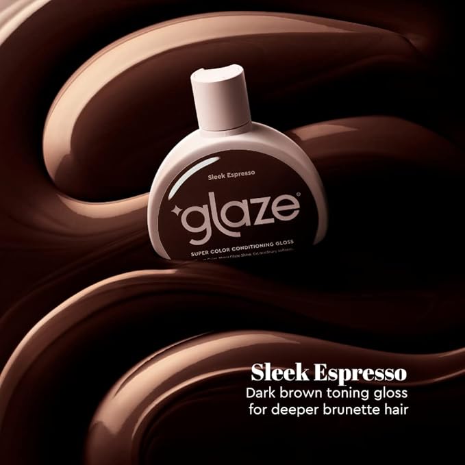 Glaze Sleek Espresso Super Color Conditioning Gloss 6.4fl.oz & GlaziPlex Super Bond Repair Hair Treatment, 120ml. 4-in-1 Deep Conditioning Hair Mask
