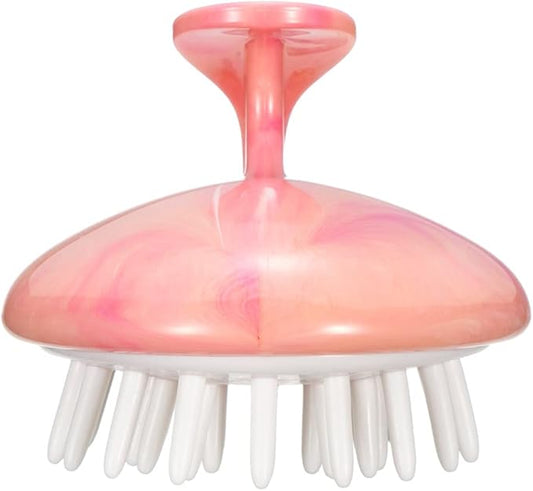 Shampoo Massager Brush, Scalp Massager and Exfoliator Features Soft Bristles to Aid in Dandruff Relief, Increase Circulation, Stimulate Hair Growth for Healthy Looking Hair (Pink Marble)