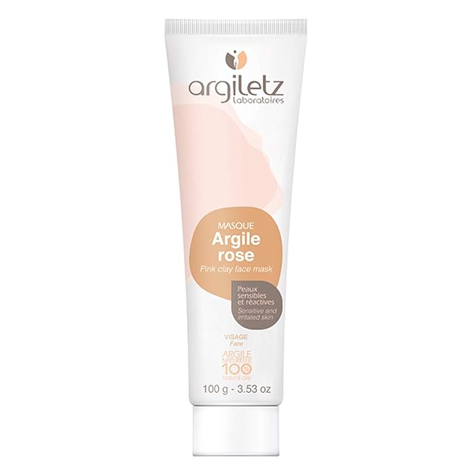 Argiletz pink clay face mask for sensitive skin 100g / 3.53 fl.oz. 100% sourced and produced in France. Finest grade of clay.