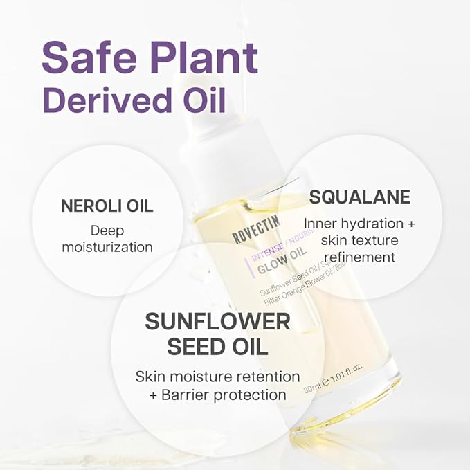 ROVECTIN Barrier Repair Face Oil - Neroli Oil, Antioxidant Anti-Aging Facial Oil | Fast Absorbing, Non-Greasy, Natural Glow for Dry and Sensitive Skin | Vegan, Korean Skincare (1 fl oz)