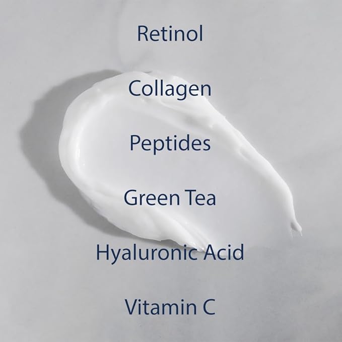 Retinoid Cream - 4.25% Retinol Night Moisturizer for Face & Neck with Collagen, Peptides & Hyaluronic Acid - Anti Aging Wrinkle Cream, Improves Skin Tone & Texture, 3.4 oz