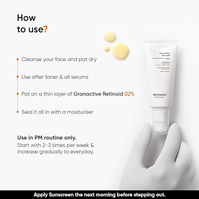 Minimalist 2% Retinoid Anti Aging Night Cream for Wrinkles & Fine Lines | Improves Skin Elasticity, Stimulates Collagen Production for Radiant & Glowing Skin | 1 Fl Oz / 30 ml