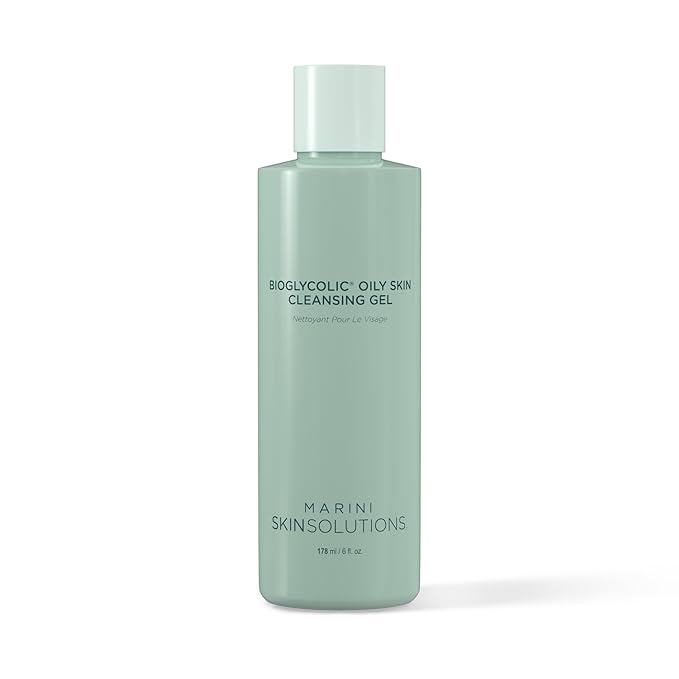 Marini SkinSolutions Bioglycolic Oily Skin Cleansing Gel - Glycolic Acid Face Cleanser for Extremely Oily/Problem-Prone Skin - Cruelty Free - Made in the USA - 6 fl oz