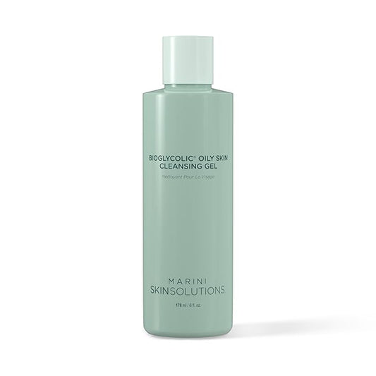Marini SkinSolutions Bioglycolic Oily Skin Cleansing Gel - Glycolic Acid Face Cleanser for Extremely Oily/Problem-Prone Skin - Cruelty Free - Made in the USA - 6 fl oz