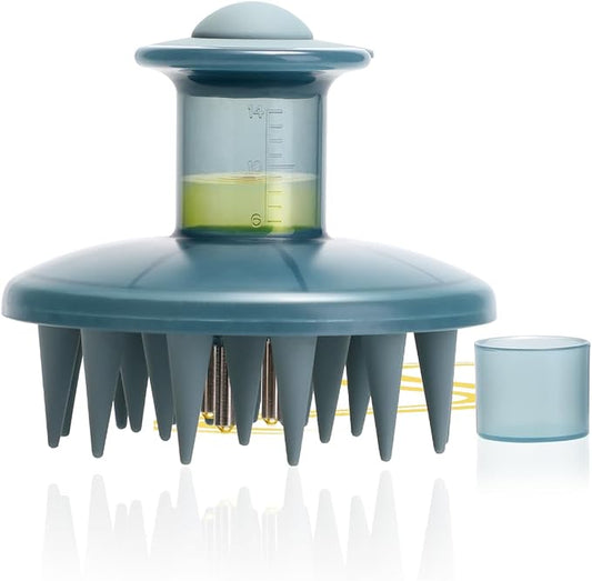 Hair Oil Applicator Brush, Scalp Oil Applicator Hair Oil Dispenser Hair Growth Oil Comb with Silicon Massage TeethScalp Oil Applicator for Scalp Hair Oiling Applicator with Massage Balls
