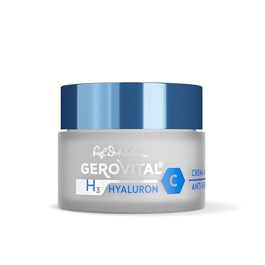 GEROVITAL HYALURON C Anti-Wrinkle Night Face Cream with Hyaluronic Acid, Vitamin C and E, Moisturizing and Regenerating Effect, for Dry, Normal Skin, 50 ml