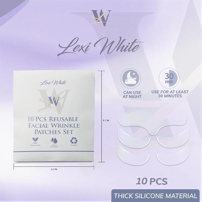 Reusable Facial Wrinkle Patches Set 10Pcs, Anti Wrinkle Patches, Face Tape for Wrinkles Overnight, Silicone Face Patches, Silicone Wrinkle Patches for Face Overnight, Silicone Patches for Wrinkles