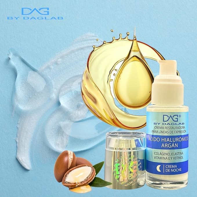 Night Cream (1.3 Fl Oz) - Restorative Cream for Expression Lines | Hyaluronic Acid, Argan, Collagen, Elastin, Vitamin E & Retinol | Cosmetic Use After Makeup Removal