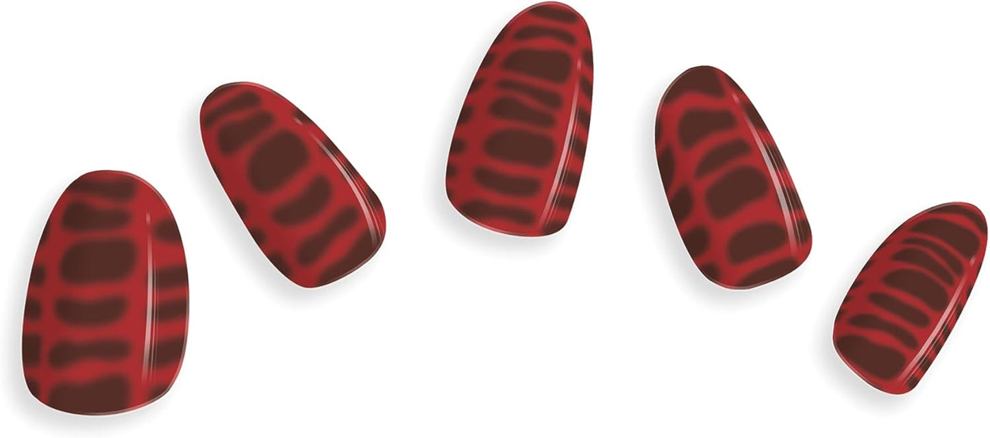 Semi Cured Gel Nail Strips - Minimalist Ombre Nail Polish Wraps, Works with Any UV Lamp - Long Lasting Easy Salon Manicure - 24pcs with 2 Prep Pads, Nail File & Cuticle Stick (Snake's Out)