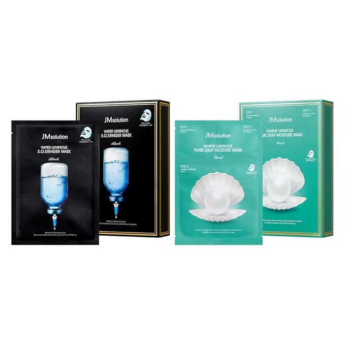 JMsolution Face Mask Bundle - S.O.S Ringer Mask- Marine Luminous Pearl Deep Moisture Mask