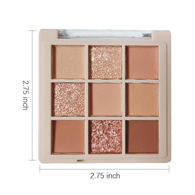 Eyeshadow Palette Makeup- 9 Colors Naked Eyeshadow Palette Matte Shimmer Korean Natural Eye Shadow palettes Highly Pigmented Naturing-Looking Long Lasting (#03)