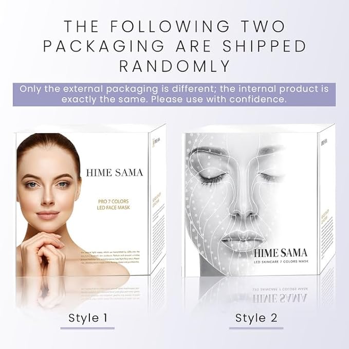 LED Face Mask - 7 Color LED Mask for Face and Neck Skin Care, FSA/HSA Eligible, Blue & Red LED Face Mask, Portable Facial Care Mask and Optical Cosmetic Mask for Home and Travel. A-021