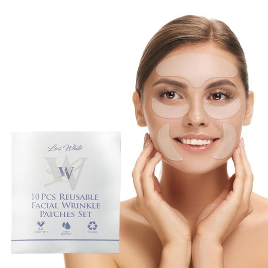 Reusable Facial Wrinkle Patches Set 10Pcs, Anti Wrinkle Patches, Face Tape for Wrinkles Overnight, Silicone Face Patches, Silicone Wrinkle Patches for Face Overnight, Silicone Patches for Wrinkles
