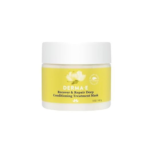 DERMA E Recover & Repair Deep Conditioning Treatment Mask - Argan Oil Hydrating Hair Mask Restores Dry, Damaged, Color Treated or Frizzy Hair, 5 Oz