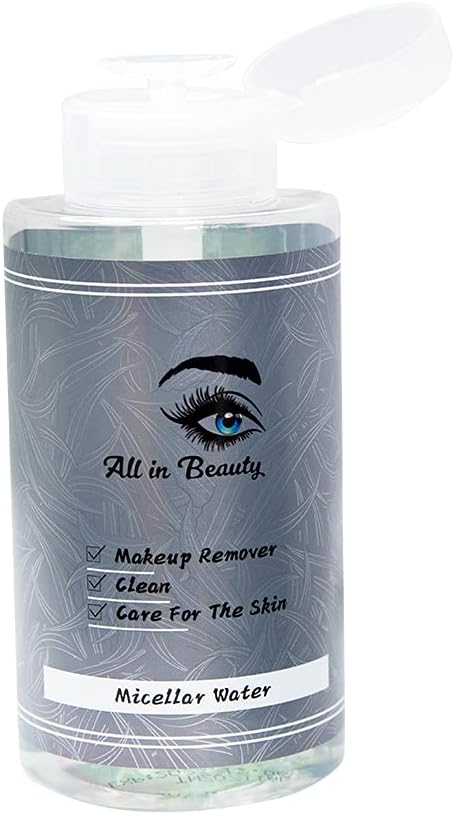 All in beauty Micellar Lotion Cleansing Water, Toner, Make-up Remover for All Skin Types, After Waxing, During and After Micropigmentation, Acne, Dry Skin, Burns or Injuries.(300ml)