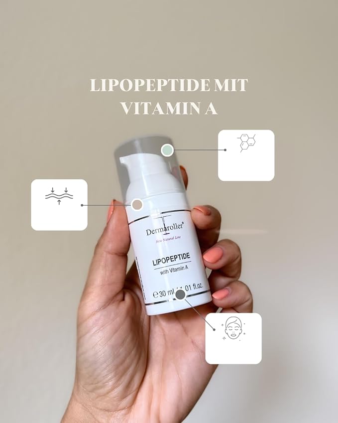 Dermaroller, New Natural Line Lipopeptide Night Cream Hyaluronic Acid Vitamin A and Shea Butter Combine to Moisturize and Repair Tired Stressed Skin Helps to Reduce Fine Wrinkles oz, 1.01 Ounce