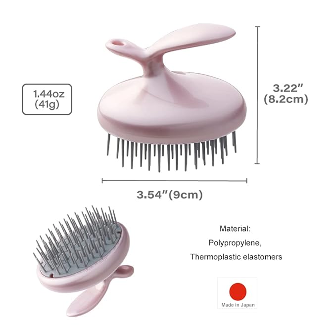 Terra Distribution Scalp Scrubber [Made in Japan] Unique Layout Shampoo Brush for Smooth Brushing Long Hair, Head Massage, Men, Women, and Gift