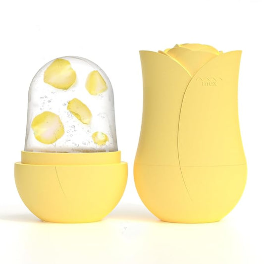 Ice Roller For Face，Cryo Cube Ice Roller For Facial And Eye,Skincare Tools,For Relieving Facial Edema, Shrinking Pores, And Lifting And Firming The Skin (Yellow)