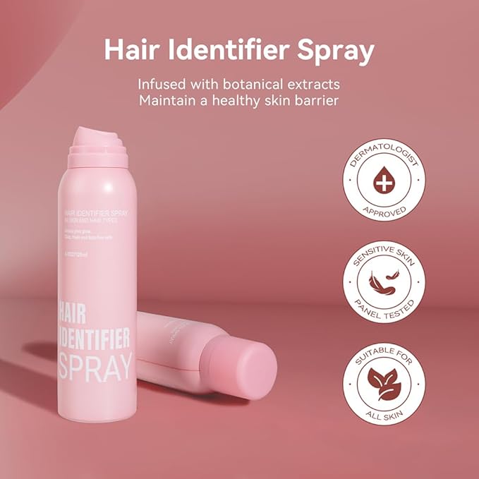 Hair Identifier Spray for Face Shaving - Gentle Facial Shaving Dermaplane Spray for Smooth, Glowing Skin, hair identifier spray for face dermaplaning Suitable for All Skin Types, Includes 6 Razors