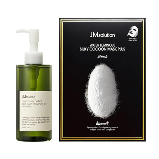JMSolution Water Luminuous Silky Cocoon Black + Heart Leaf Cleansing Oil