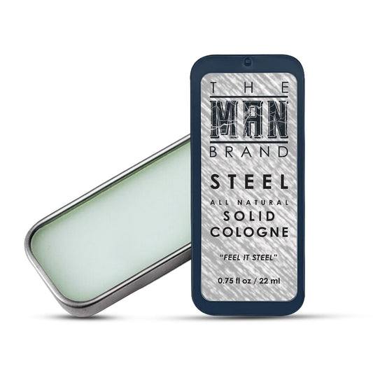 Steel Solid Cologne 0.75 oz - Natural Men's Cologne - Redefined men's fragrance Wax Cologne, Steel Travel Size Cologne for men - Solid Cologne Men's Steel Scent (3/4 Ounce (Pack of 1), Steel)