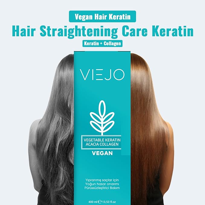 Vegan Hair Keratin - Acacia Collagen - Straightening Care, Protects from External Factors, Nourishing, Repairing, Vitality and Shine