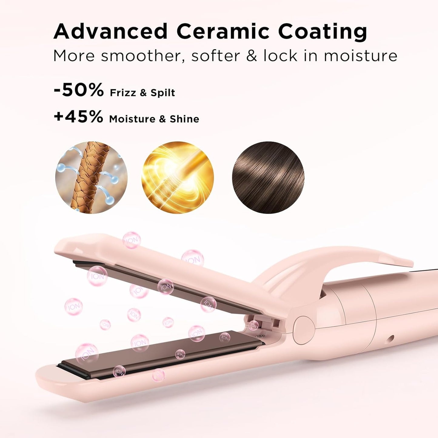 IG INGLAM 3 in 1 Cordless Detachable Hair Styling Set with 1'' Flat Iron, 1.25" Curling Wand, 1.5" Thermal Brush, Rechargeable Portable for Travel, Gift for Women