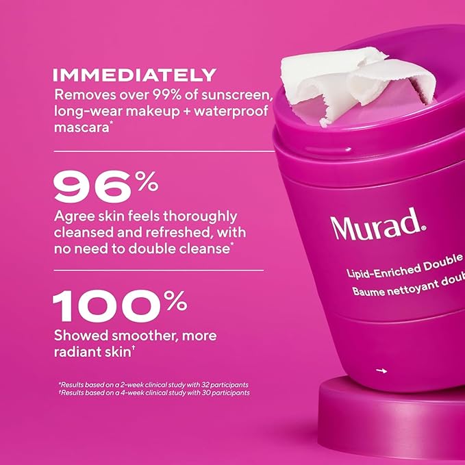 Murad Lipid-Enriched Double Cleansing Balm - Hydrating Balm-to-Oil Face Cleanser & Makeup Remover – Removes Long-Wear Makeup & SPF – Barrier Repair with Ceramides & Camellia Oil – 1.7 Fl Oz