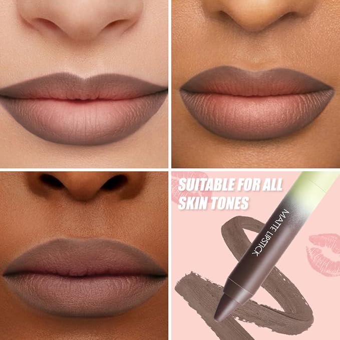 Matte Lip Lipstick Crayon Lip Liner Thick Pencil, High-Pigment Outline lips, Non-sticky Matte Velvet Texture, Waterproof & Smudge-Proof Longwear Pigmented, Fit for all tones 07#