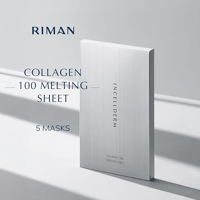 Incellderm Collagen 100 Melting Sheet Mask | Collagen-Infused Formula | Ultra-Fine Fiber Technology for Optimized Absorption and Hydration | Supports Skin Smoothness and Elasticity
