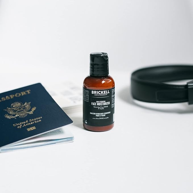 Brickell Men's Daily Essential Face Moisturizer for Men, Natural and Organic Fast-Absorbing Face Lotion with Hyaluronic Acid, Green Tea, and Jojoba, 2 Ounce, Unscented