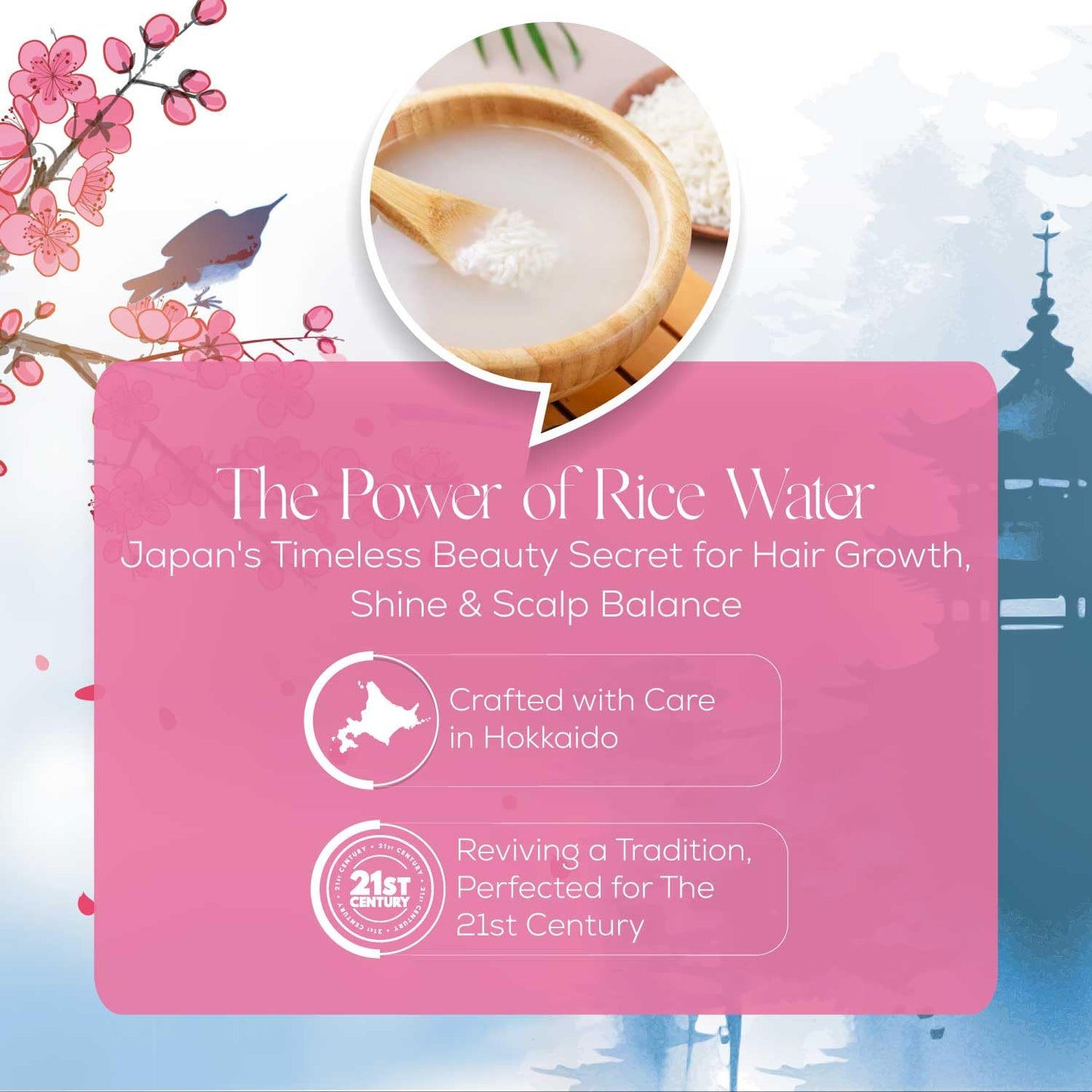 IIBESA Rice Water Shampoo Bar - Hair Growth & Strengthening Deep Moisturizing - Japan made Organic Ingredients - Solid Shampoo Bars For All Hair Types - Vegan Essential Oils - Rosemary