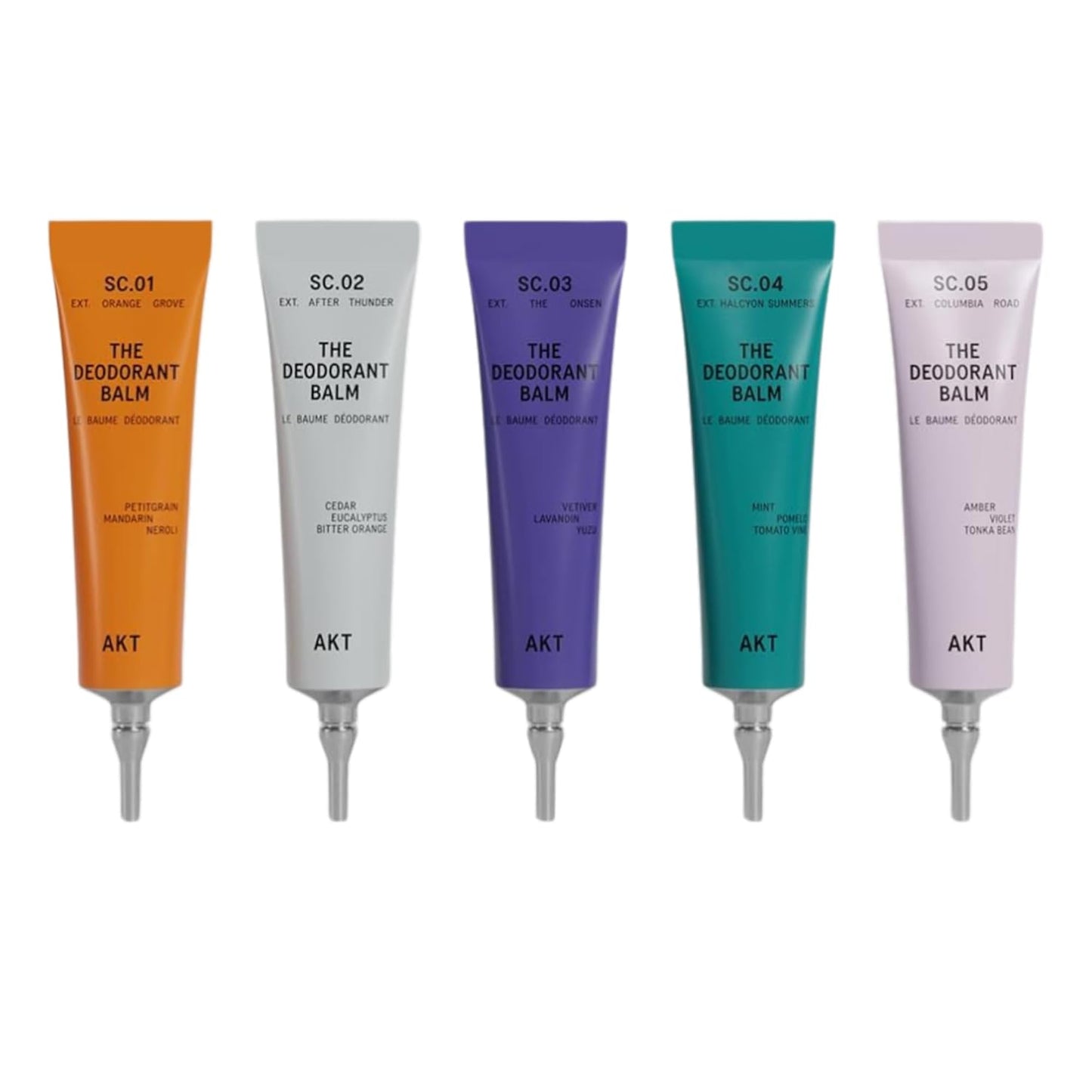 AKT Mini Deodorant Balms Discovery Set, Pack of 5 x 0.16 Fl Oz, Natural Deodorants for Men and Women, Award-Winning, Multi-use, Cream Deo Without Aluminum, Plastic Free, All Genders