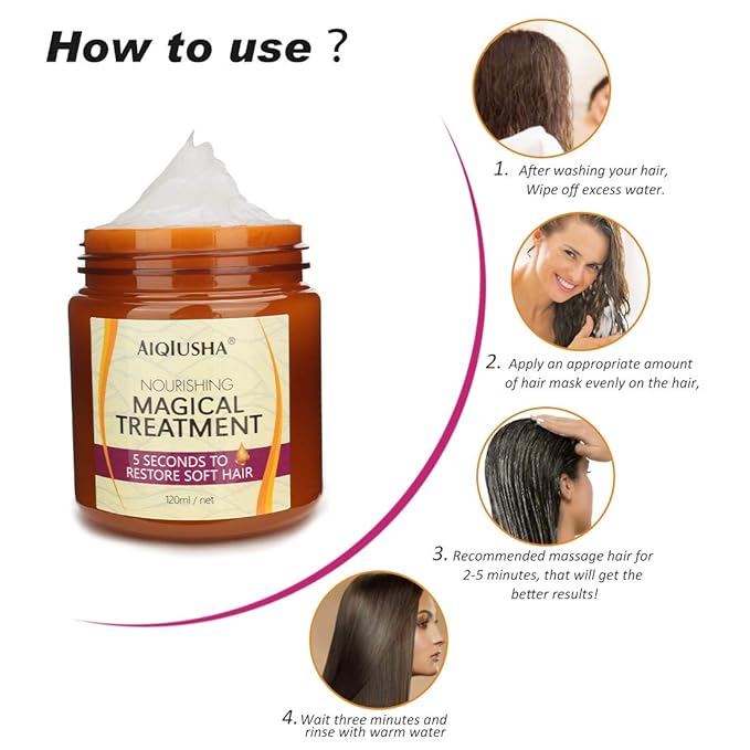 Hair Mask for Color Treated and Bleached Hair - Deep Repair Treatment for Damaged, Dry Hair - 120ml, 4.06 Fl Oz (Pack of 1)