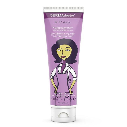 DERMAdoctor: KP Duty Moisturizing Lotion | Dermatologist Formulated Body Cream for Keratosis Pilaris | Smooth Dry, Rough, Bumpy, Chicken Skin | Hydrates & Softens | 10% AHAs + PHAs | (8 oz)