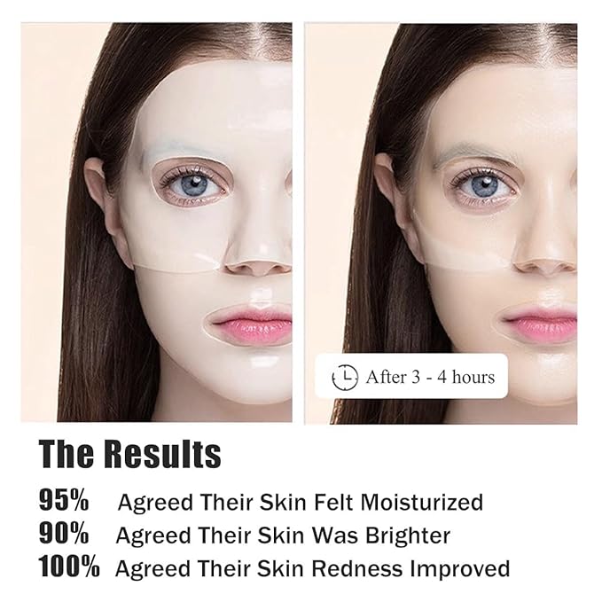 Bio Collagen Face Mask 8Pcs, Bio-Collagen Deep Mask Overnight, Korean Face Mask Pure Collagen Films Deep Hydrating Firming Lifting Anti Wrinkle Hydrogel Mask Skincare (8Pcs)