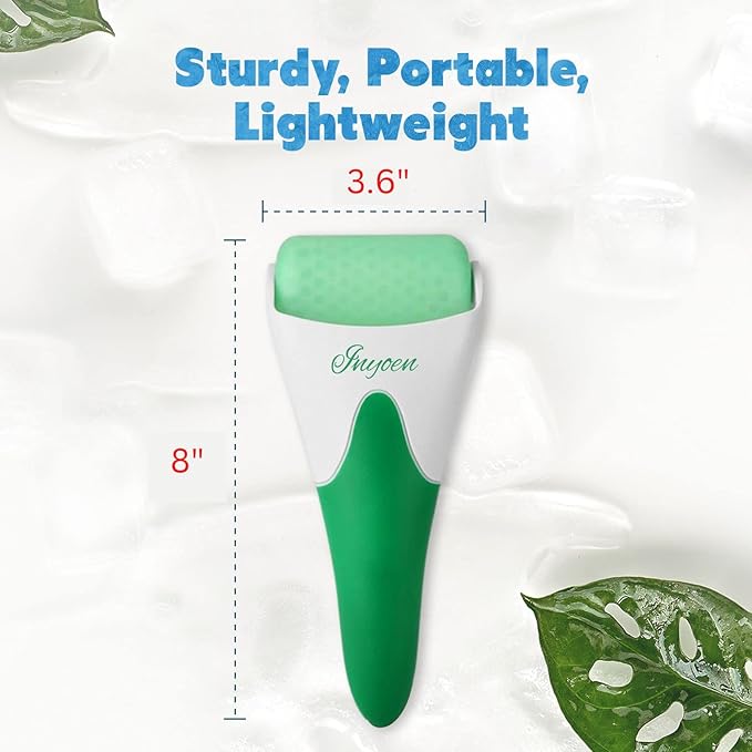 Facial Massager | Frozen Skincare Accessories for Face, Eyes & Body | Ice Roller for Puffiness, Migraine, Wrinkles & Sun Damage Relief (Green)