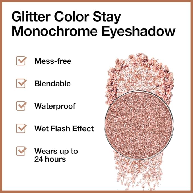 Monochrome Pressed Eyeshadow, Waterproof Neutral Powde Mini Shimmer Rose Gold Brown Eyeshadow, sombras para ojos, Talc, Paraben & Cruelty Free (H06#Shimmer Rose Gold Brown)