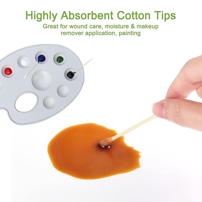 Eyxformula 1000 Count Organic Cotton Swabs, FSC Certified, Biodegradable, Double-Tips - Stronger Bamboo Sticks & Extra Cotton Buds for Ear Cleaning, Makeup, Beauty, Personal Hygiene, First Aid, Crafts