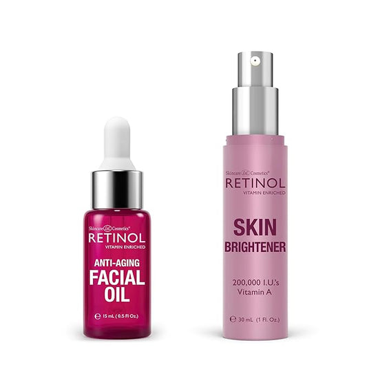 Retinol Anti-Aging Facial Oil – With Nine Essential Oils, Restores Hydration and Nourishment Skin Brightener – Skin Tone Corrector Smooths & Rejuvenates Face for a Healthy Glow.