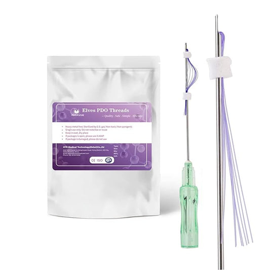 elves Pdo Threads Multi for Face and Whole Body Lift/Multi Threads Pdo with Blunt L Tip/Comes With The Pilot/Starter Tip/ 20pieces (21G50mm)