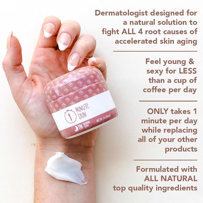 PM Eye & Face Cream - Hyaluronic Acid, Retinol, Stearic Acid All in one for Anti-Aging Lift - All Natural Recipe to aid your natural glow - Anti-Wrinkle - 2 Oz (59 ml)