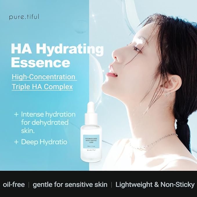 Hydrolyzed Hyaluronic Acid Serum (30ml) for all ages(teen & adult) | Triple HA Complex with Algae & Sodium Hyaluronate | Deep Hydration, Fine Line & Wrinkle Care, Sensitive Skin Safe