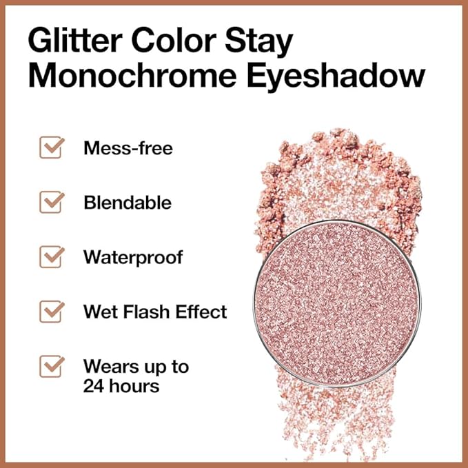 Monochrome Pressed Eyeshadow, Waterproof Neutral Powde Mini Shimmer Rose Gold Eyeshadow, sombras para ojos, Talc, Paraben & Cruelty Free (H03#Shimmer Rose Gold)