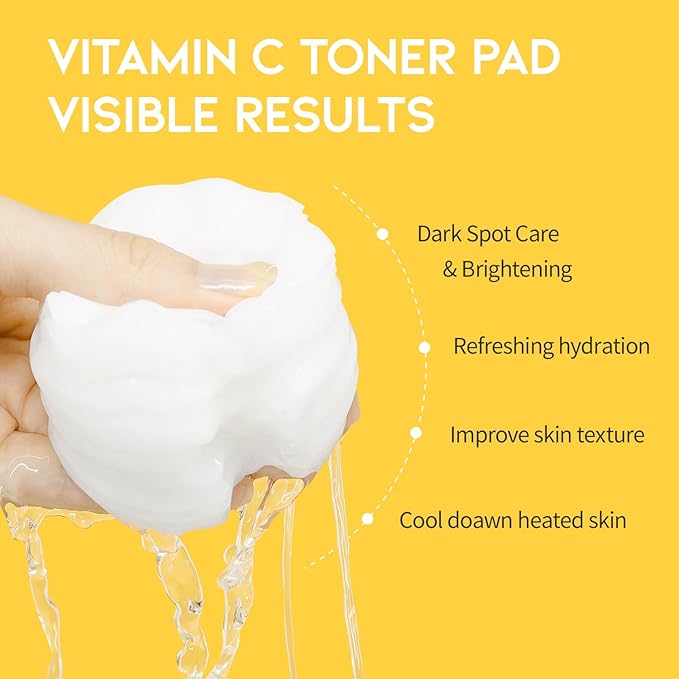 Boosting Toner Pads for Face Oily Skin Korean, #OOTD Vitamin C Niacinamide Heartleaf Hydrating Calming Redness, Vitamin C Toner Pad 70Pads 4.05oz 120ml